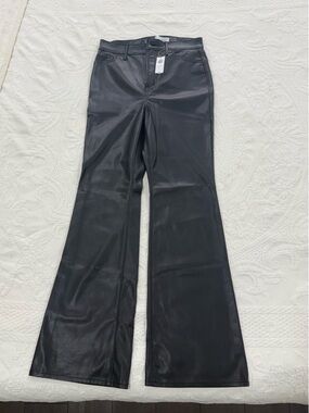 Old Navy Black Faux Leather Flare Pants